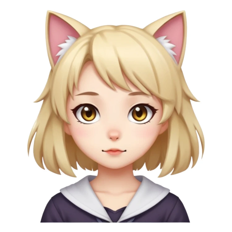 cute anime style catgirl with a cute expression sticker