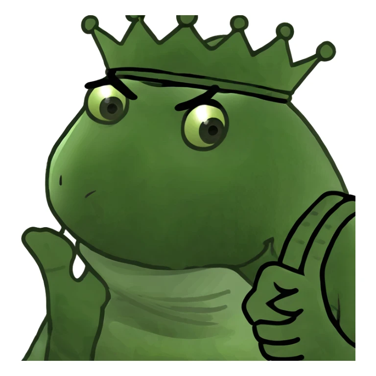 Hand holding L with face of a king sticker