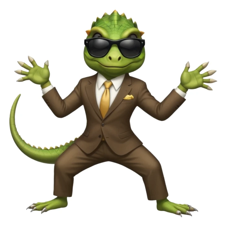 capitalist iguana banker godfather with black sunglasses breakdance sticker
