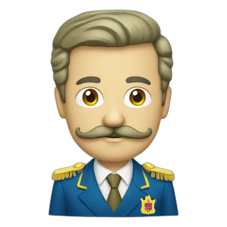 president of ukraine with moustache and khaki tshirt sticker
