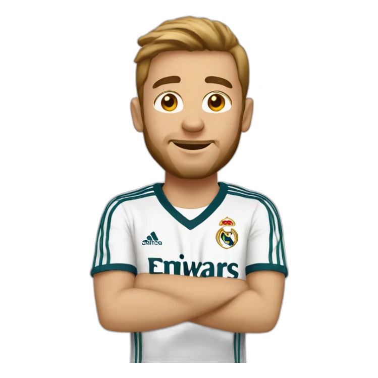 A man wearing a Real Madrid shirt 20 ans White people sticker