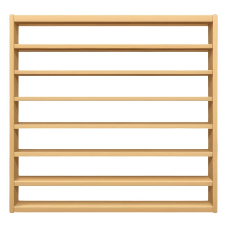 "Minimalist Japanese shelf display, products aligned identically in horizontal rows, each item repeated directly behind the other (multiple units in depth), vertically varied by type, clean spacing, precise symmetry, soft neutral lighting, front-facing packages, ultra-detailed." sticker
