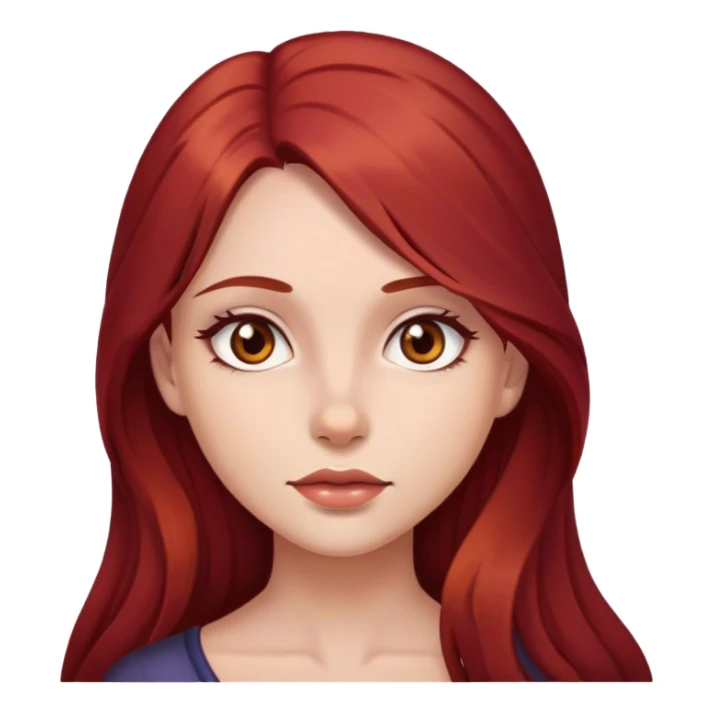 Girl with Long dark red hair and brown eyes sticker
