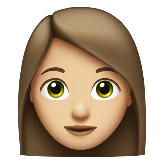 Girl with brown long straight hair and green eyes  sticker