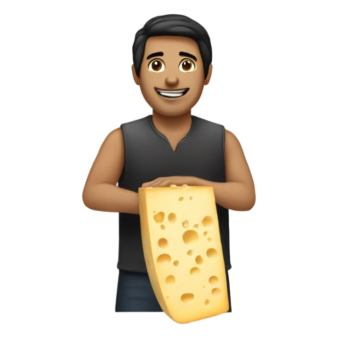 a man that cuts cheese and has shiort, black straight hair sticker