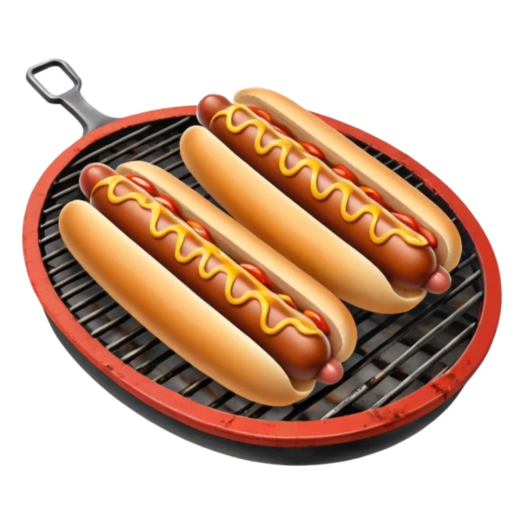 bbq hot dogs on grill sticker