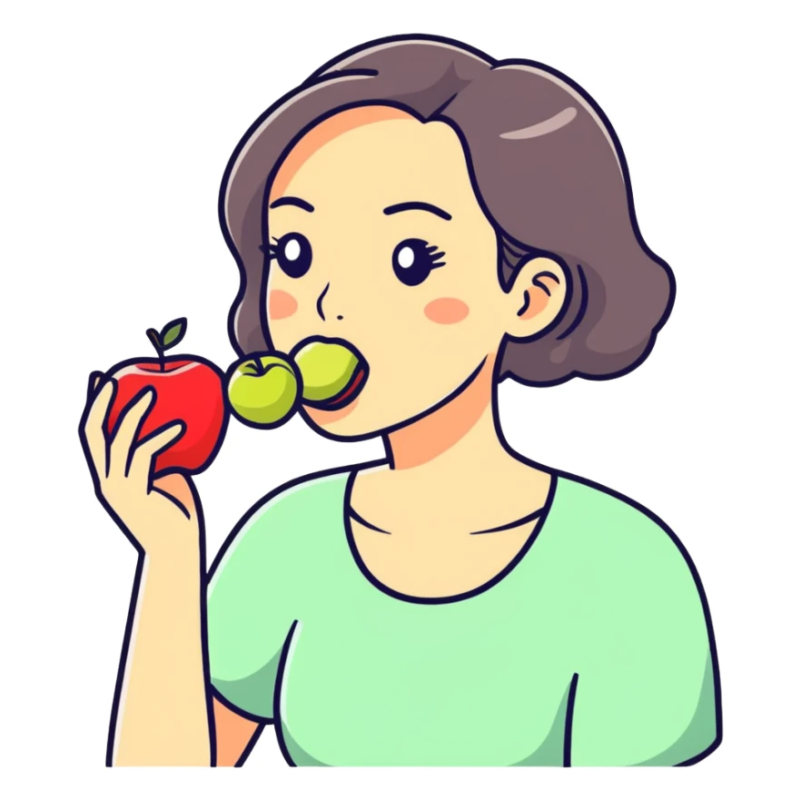 My wife eating an apple  sticker