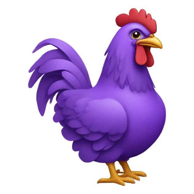 Purple chicken riding a horse sticker