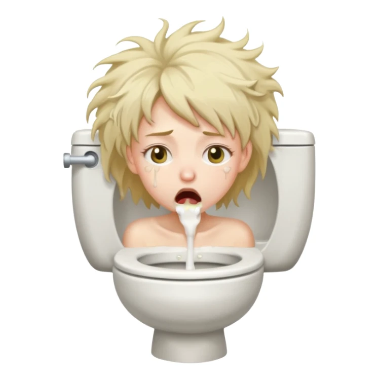 woman very skinny pewking inside toilet sticker