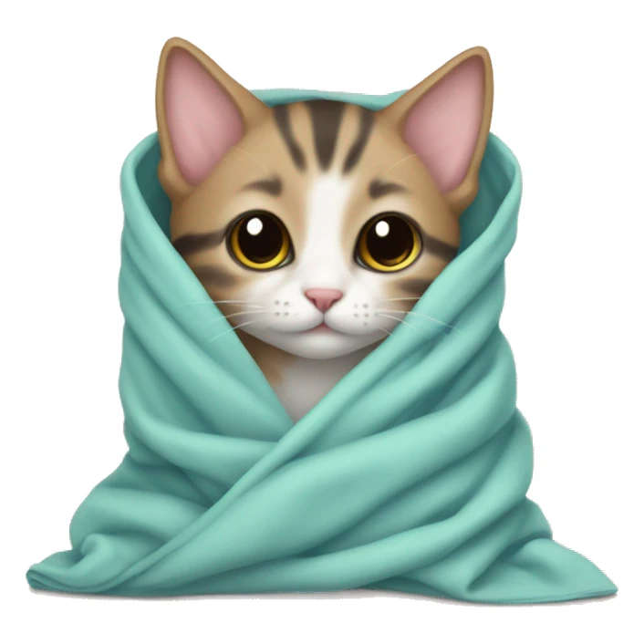 Small kitten cover in blanket sticker