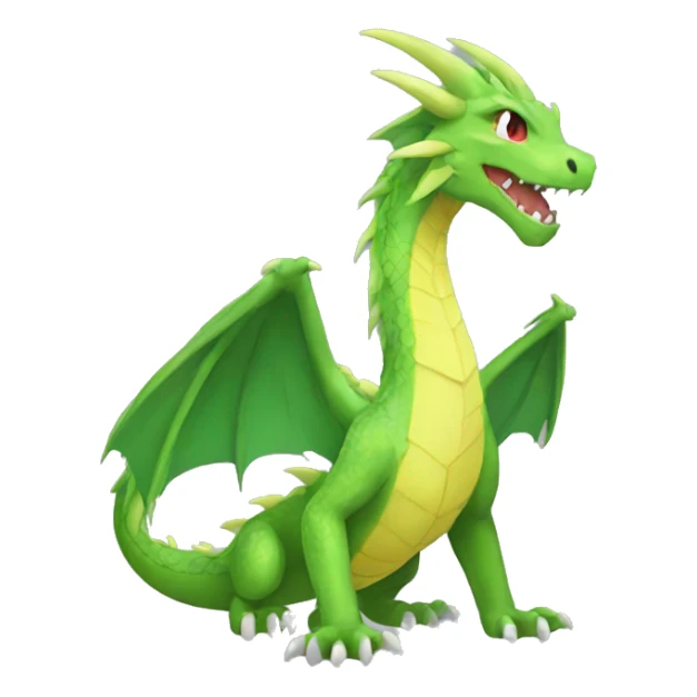 Colorful Legendary Green Jungle Grass Dragon Fakemon sticker