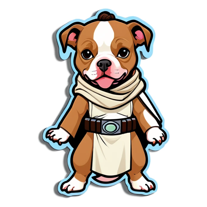 Pitbull tan Princess Leia starwars  sticker