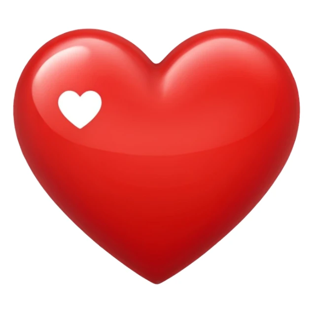 red heart emoji, glossy and vibrant sticker