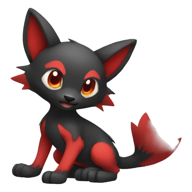 Cute cool black red animal hybrid Fakemon full body sticker