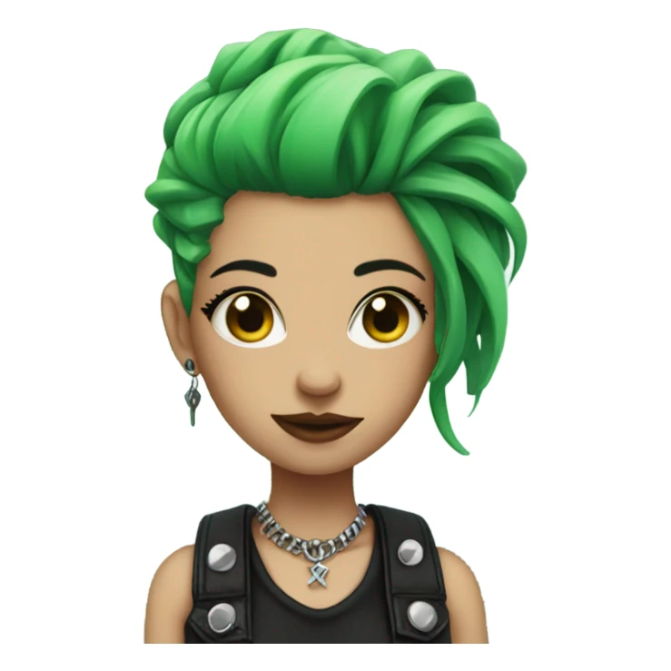 punk girl with piercings and green hair sticker