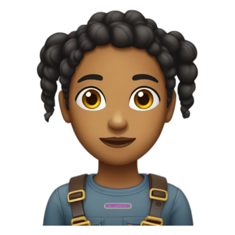 Chica pelo negro lacio largo y piel trigueña   sticker