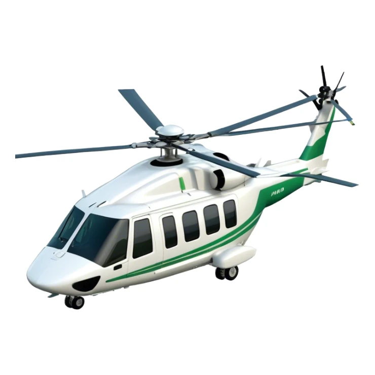 AgustaWestland AW139 - Leonardo (Model Year: 2022) (Iconic colour: White with green accents) sticker