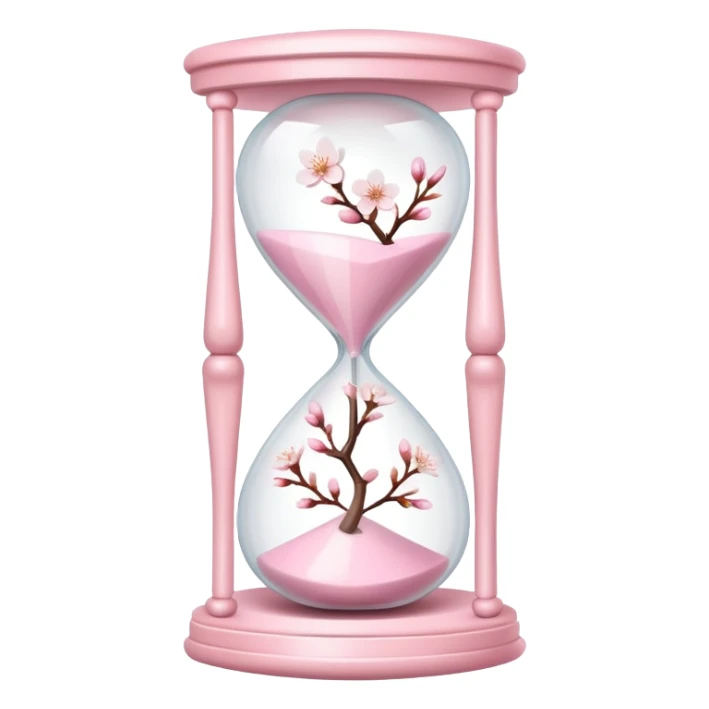 Pink pastel and white Cherry Blossom hourglass sticker