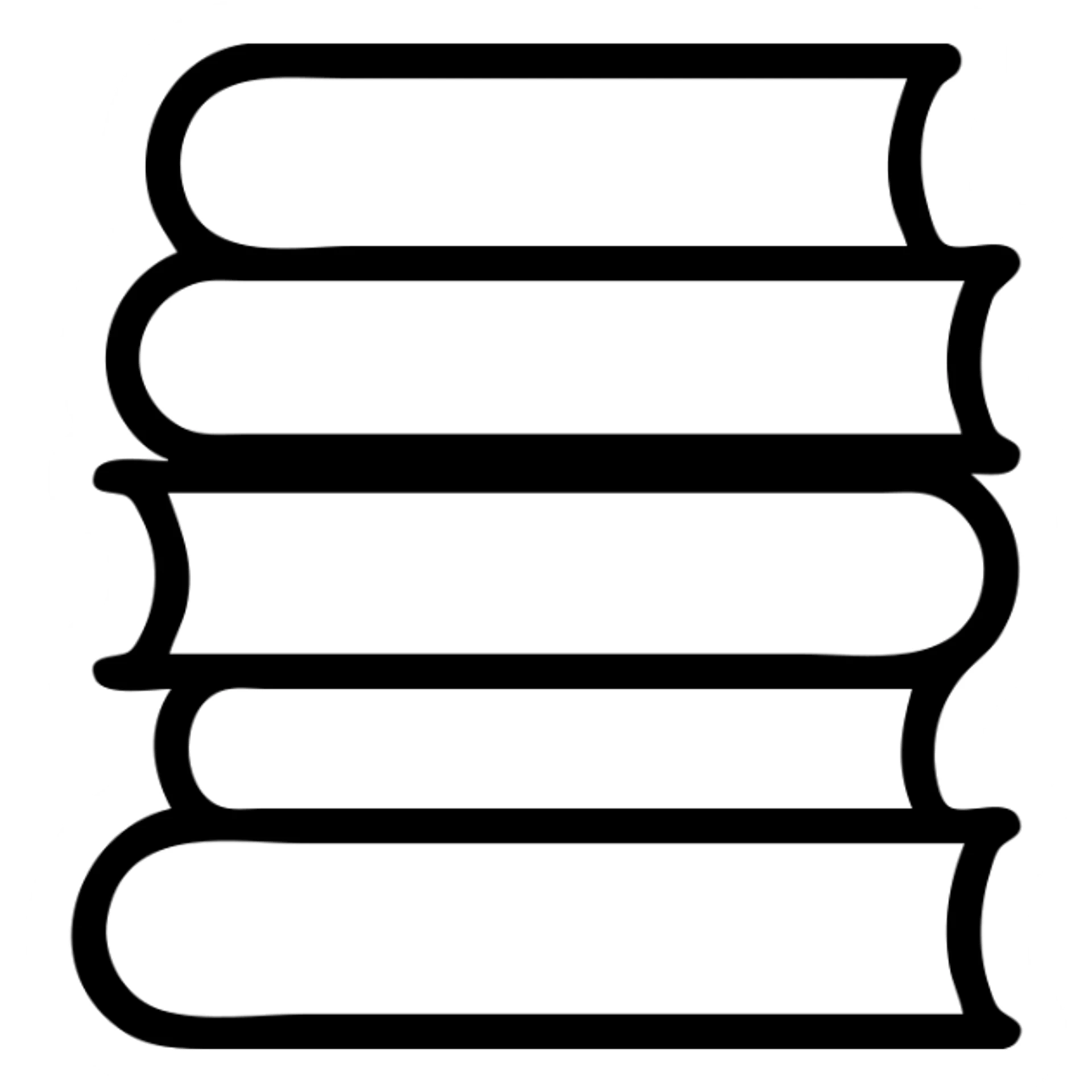many stacked books, minimalist style, simple lines, clean design sticker