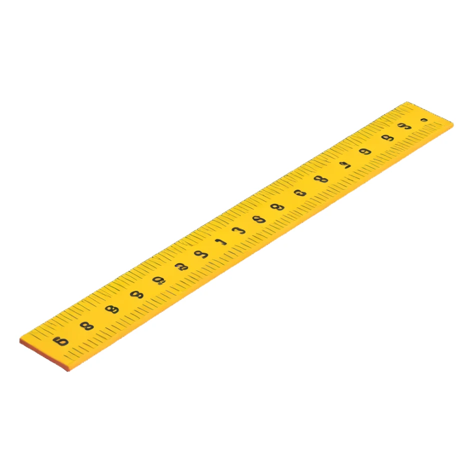 measuring ruler in cartoon style with bright colors, perspective composition, high saturation sticker