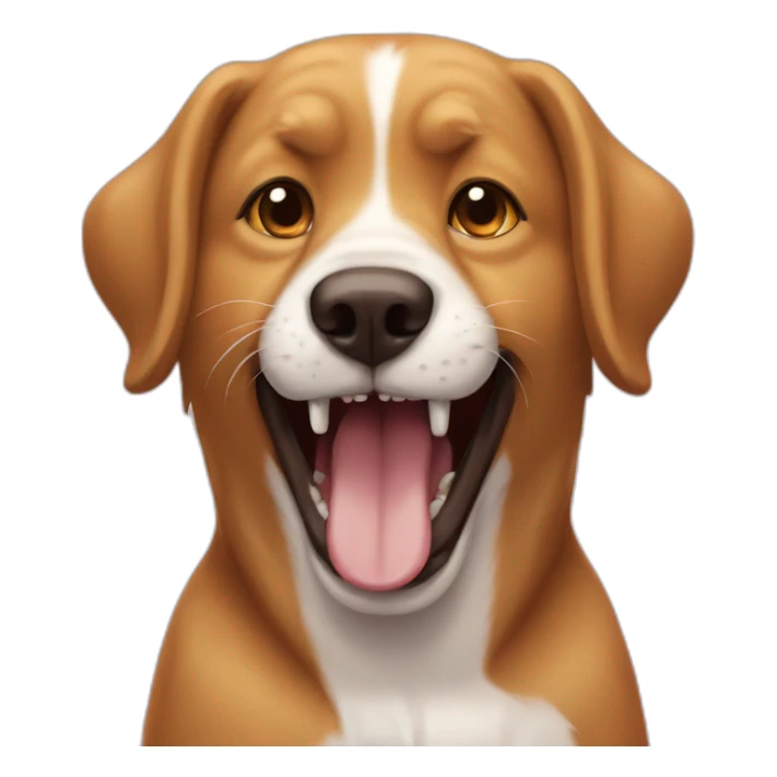 Perro con un gato entre los dientes sticker