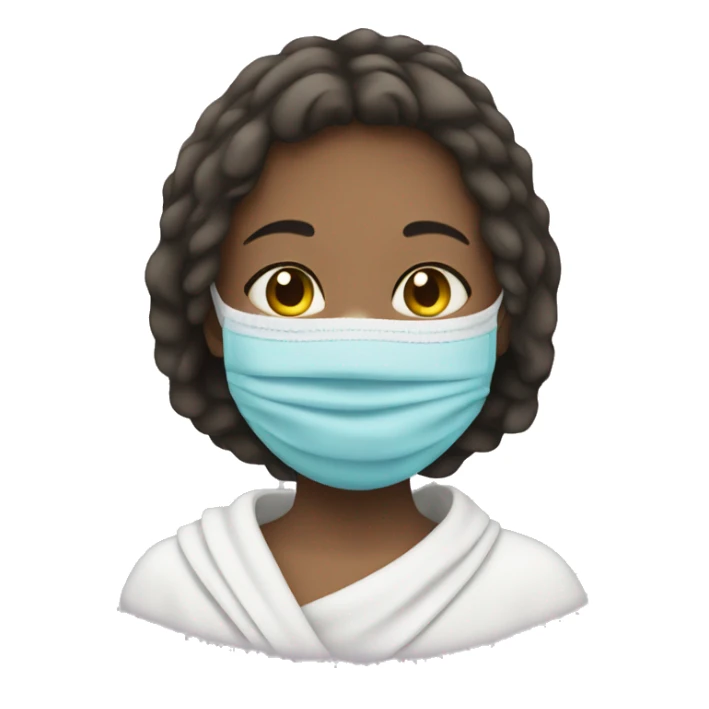 Girl wearing a Face Mask and a towel  sticker