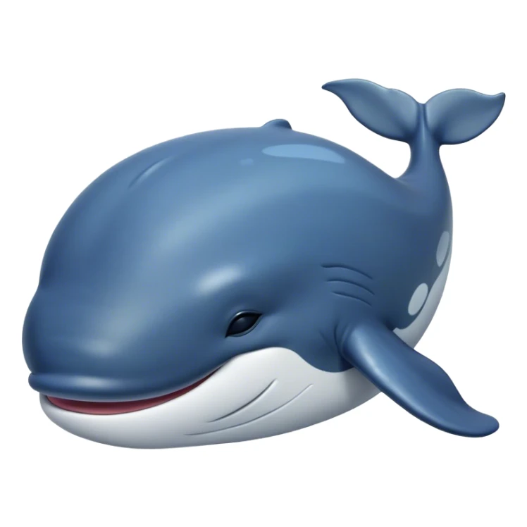 Meme-Worthy Cute Sleeping Humpback Whale Portrait Emoji, Head resting peacefully with a contented smile, showcasing an enormous blue-gray body with gently drifting pectoral fins and eyes softly closed in serene slumber, Simplified yet adorably endearing features, highly detailed, glowing with a soft, drowsy deep-sea light, high shine, relaxed and utterly lovable, stylized with an air of playful oceanic laziness, soft glowing outline, capturing the essence of a sleeping humpback whale that feels destined to become the next viral icon of adorable marine rest! sticker