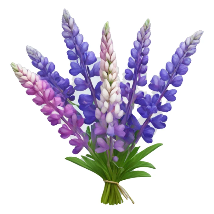 Bouquet of lupine flowers multicolored sticker