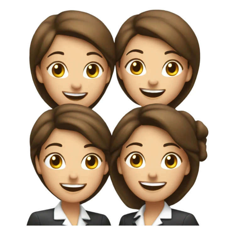 businesswoman duo brunette girls celebrating sticker
