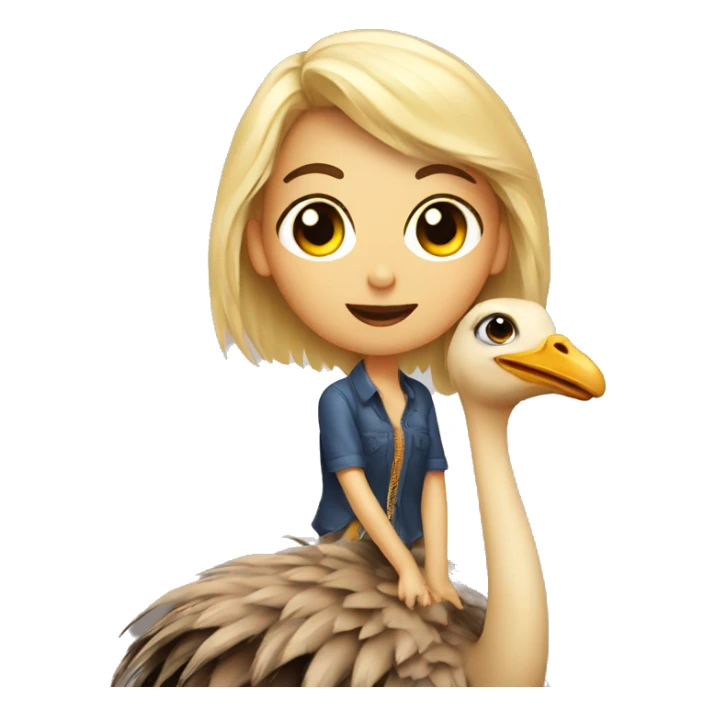 Pretty Girl on top of ostrich sticker
