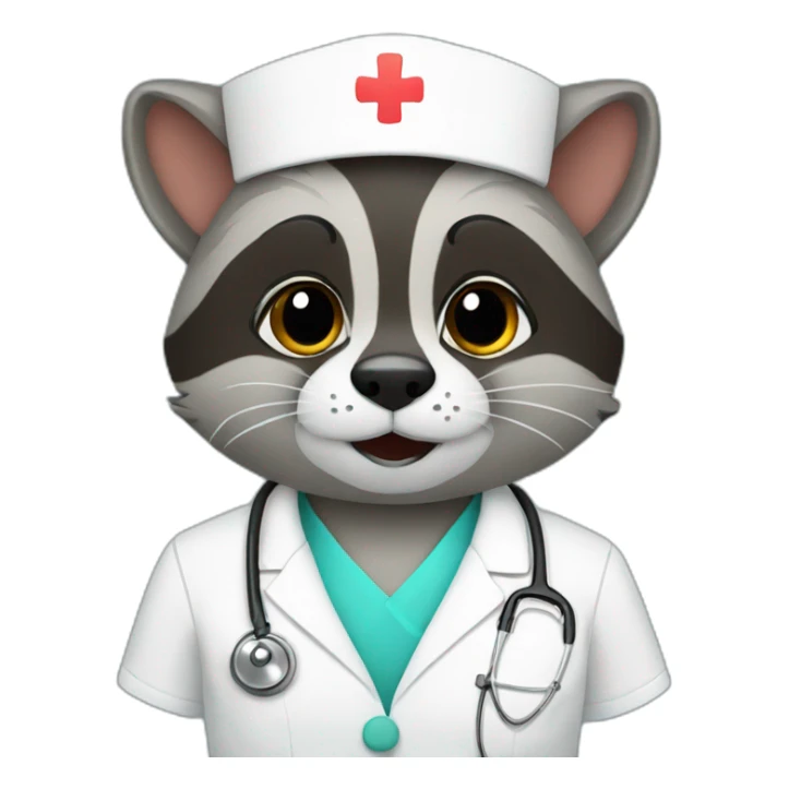 Racoon nurse sticker