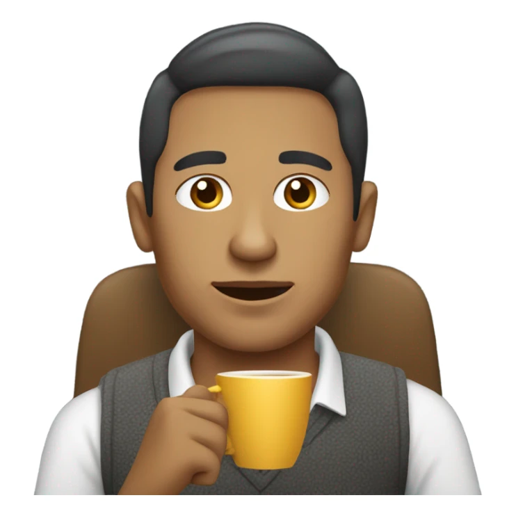 Light skin Colombian guy sitting in a chair drinking a coffee  sticker