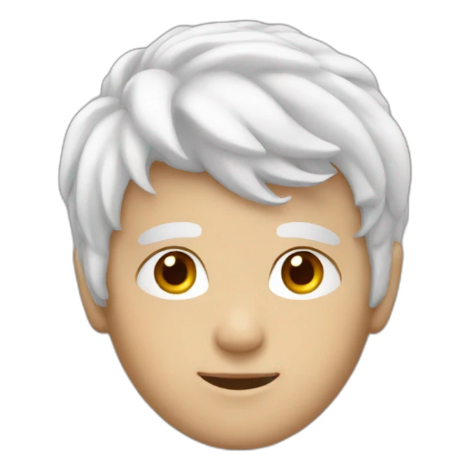 White hair boy with red horns sticker