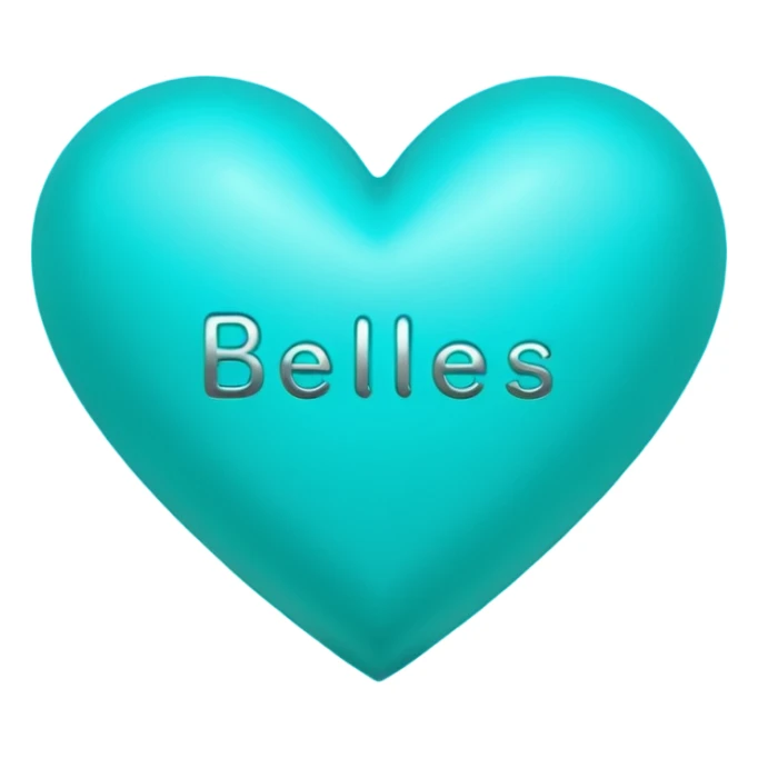 Teal heart with hearts and Belles wording sticker