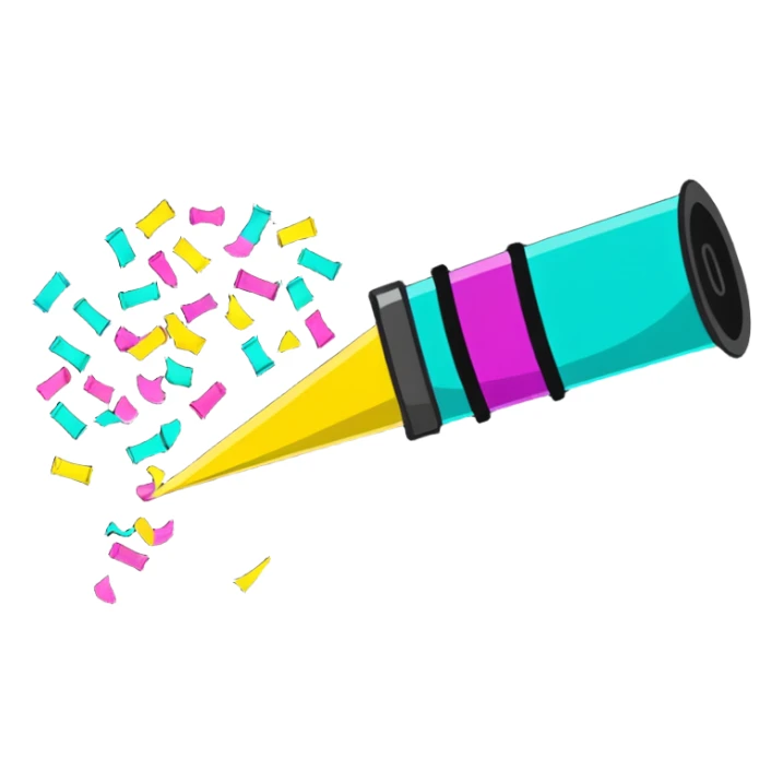 colorful confetti celebration popper sticker