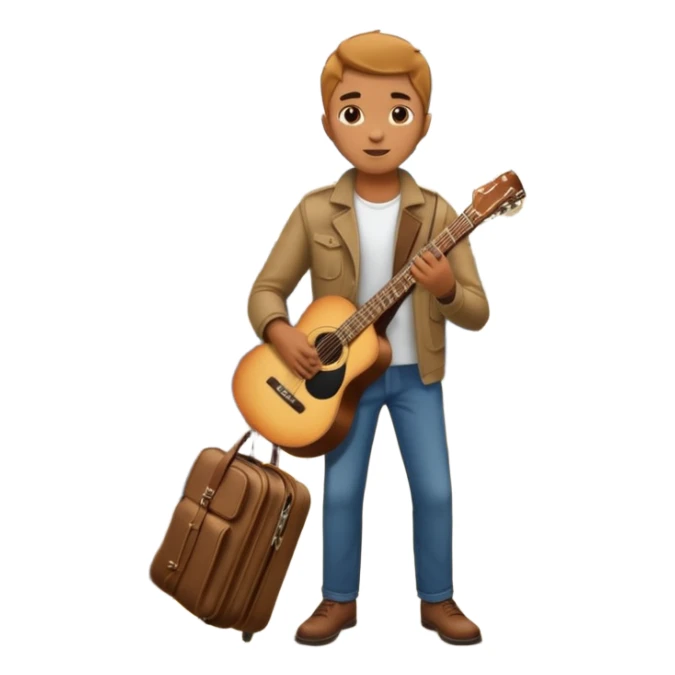 Rider with guitar case,Metro Riders, inside metro train, no transparent, with background,full image , negative transparent, positive background. sticker