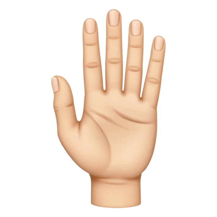 Palm facing hand with thumb index and middle finger out sticker