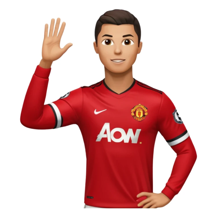 Cristiano Ronaldo doing his iconic suii celebration in a Manchester united jearsy sticker
