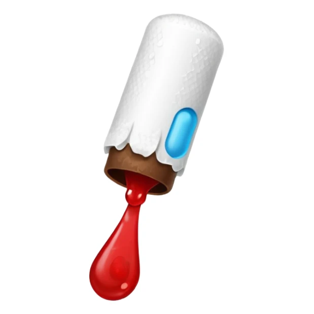 tampon + blood droplet + piece of poop sticker