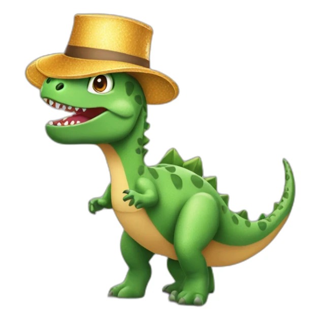 Dinosaure chapeau fête confettis sticker
