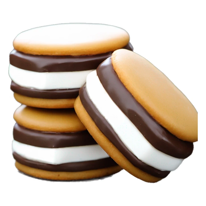 Alfajor añado en chocolate blanco, cortado a la mitad sticker