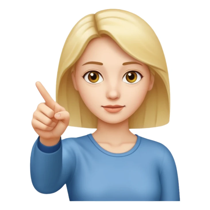 woman pointing hand at 90 degree angle sticker