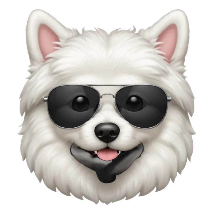 white dog with black sunglasses sticker