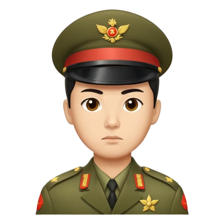 photorealistic serious china soldier 1960s sticker