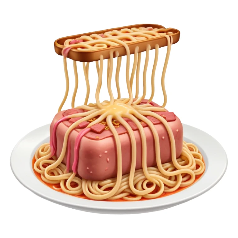  SPAM meat melted flying spaghetti pink gooey slop art sticker