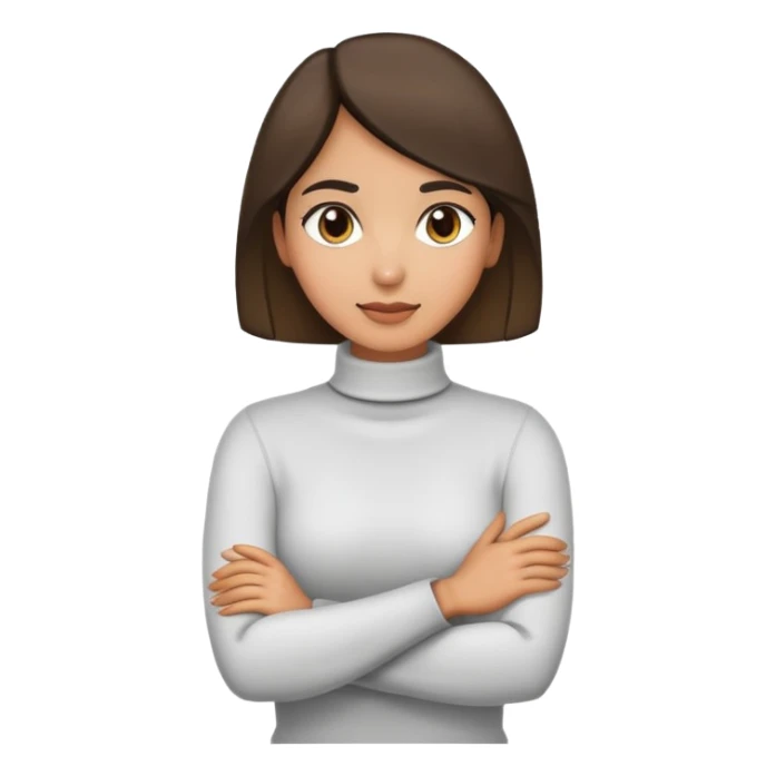 Woman with arms crossed around neck sticker