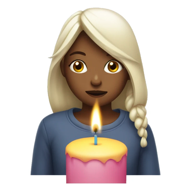 girl blowing out a candle with eyes closed  sticker
