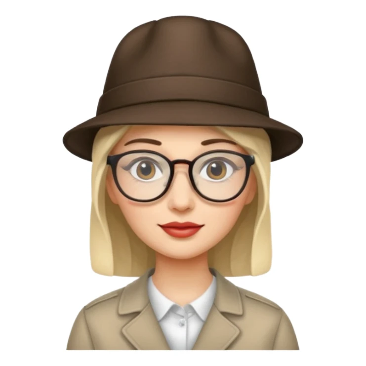 woman wearing hats and glasses sticker