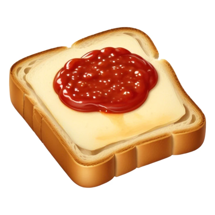slice of bread with with a squeeze of tomatoe sauce on top sticker