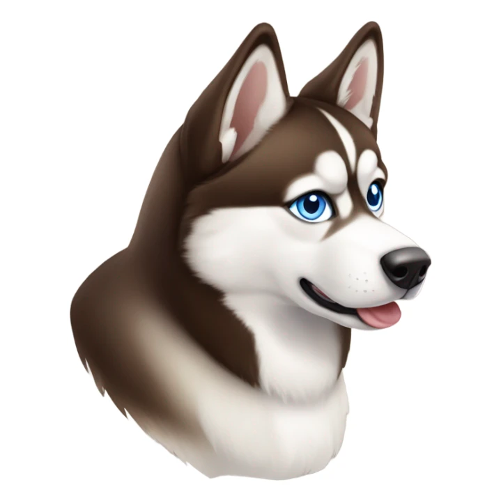 brown and white siberian husky blue eyes sticker